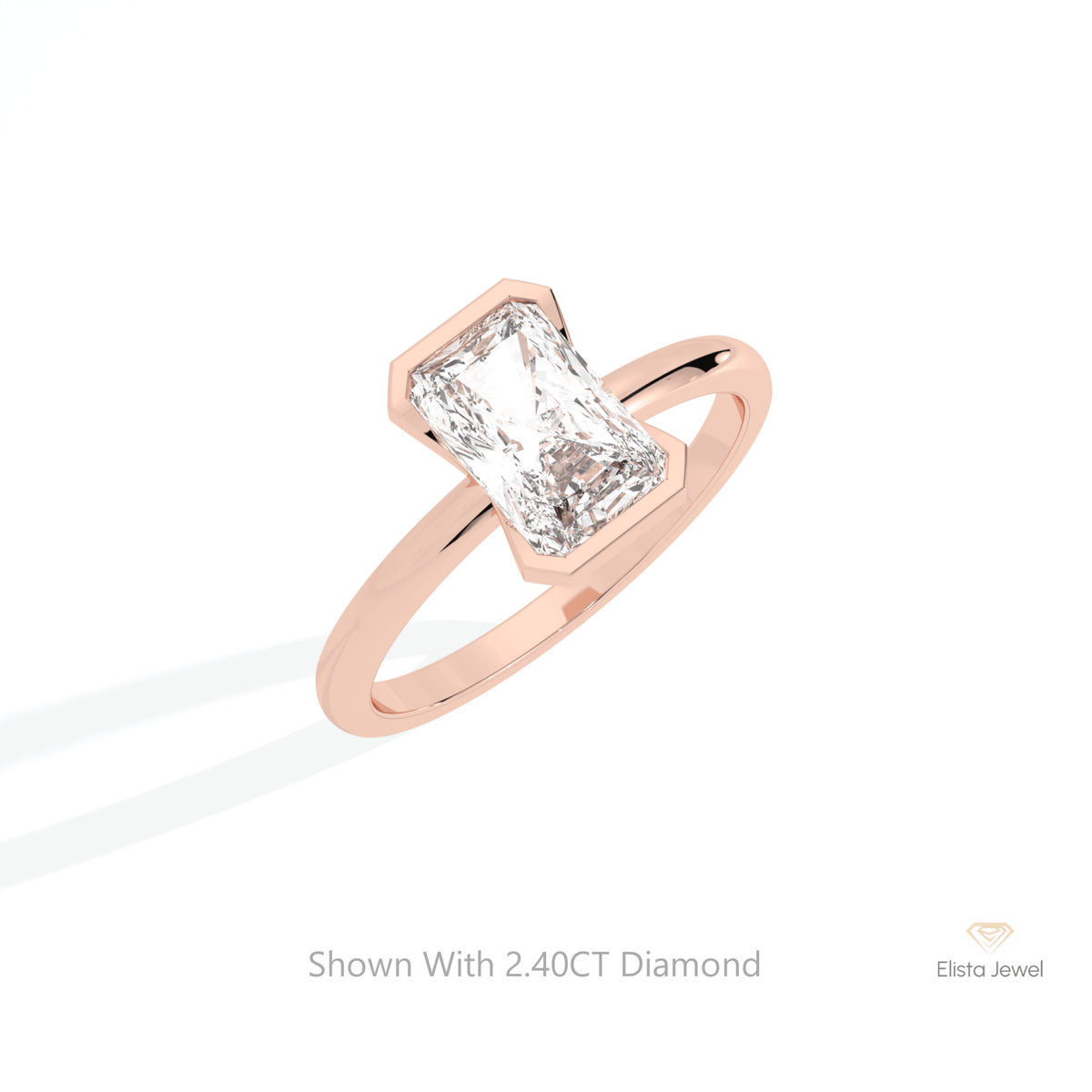 Radiant Cut Semi Bezel Solitaire Lab Grown Diamond Ring in Platinum - Lifestyle View