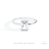 Radiant Cut Semi Bezel Solitaire Lab Grown Diamond Ring in 10K White Gold - Front View