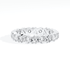 Round & Baguette Cut Full Eternity Lab Grown Diamond Band in 10K White Gold - Front View