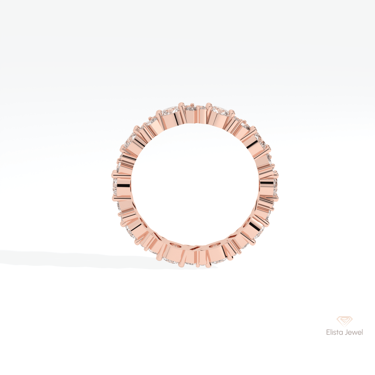 Round & Baguette Cut Full Eternity Lab Grown Diamond Band - Alternative View