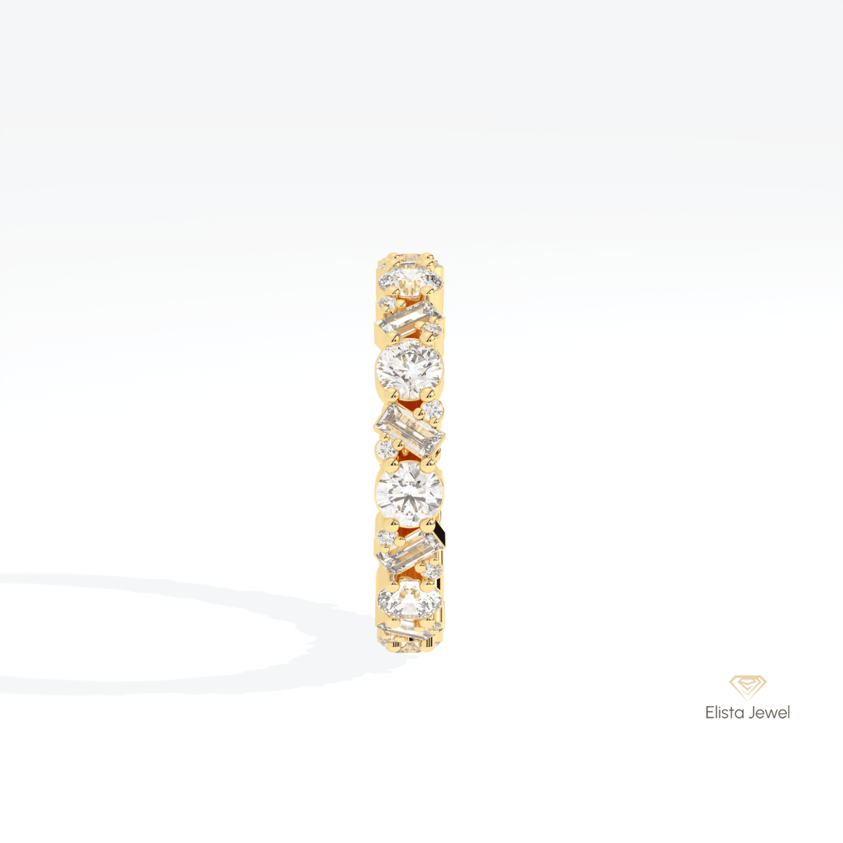 Round & Baguette Cut Full Eternity Lab Grown Diamond Band - Additional View