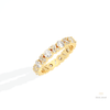 Round & Baguette Cut Full Eternity Lab Grown Diamond Band in 14K Rose Gold - Profile View