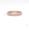 Round & Baguette Cut Full Eternity Lab Grown Diamond Band in 18K Rose Gold - Ring on Hand View