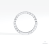 Round & Baguette Cut Full Eternity Lab Grown Diamond Band in 18K White Gold - Close-up View