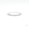 Round & Baguette Cut Half Eternity Lab Grown Diamond Band in 10K White Gold - Front View