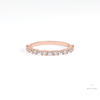 Round & Baguette Cut Half Eternity Lab Grown Diamond Band in 18K Rose Gold - Ring on Hand View