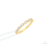 Round & Baguette Cut Half Eternity Lab Grown Diamond Band in 14K Rose Gold - Profile View