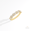 Round Cut Accent Cluster Lab Grown Diamond Ring in 14K Yellow Gold - Profile View