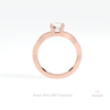 Round Cut Accent Crossover Lab Grown Diamond Ring in 10K Rose Gold - Angled View