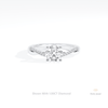 Round Cut Accent Crossover Lab Grown Diamond Ring in 14K Yellow Gold - Detail View