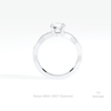 Round Cut Accent Crossover Lab Grown Diamond Ring in 18K White Gold - Close-up View