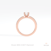 Round Cut Accent Engagement Lab Grown Diamond Ring in 10K Rose Gold - Angled View