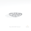 Round Cut Accent Engagement Lab Grown Diamond Ring in 14K Yellow Gold - Detail View