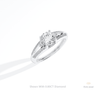 Round Cut Accent Engagement Lab Grown Diamond Ring in 14K Rose Gold - Profile View