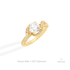 Round Cut Accent Engagement Lab Grown Diamond Ring in 10K Yellow Gold - Side View