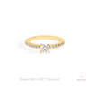 Round Cut Accent Engagement Lab Grown Diamond Ring in 18K Rose Gold - Ring on Hand View