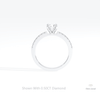 Round Cut Accent Engagement Lab Grown Diamond Ring in 18K White Gold - Close-up View