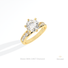 Round Cut Accent Engagement Lab Grown Diamond Ring in 10K Yellow Gold - Side View