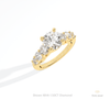 Round Cut Accent Engagement Lab Grown Diamond Ring in Platinum - Lifestyle View