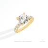 Round Cut Accent Engagement Lab Grown Diamond Ring in 10K Yellow Gold - Side View