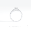 Round Cut Accent Engagement Lab Grown Diamond Ring in 18K White Gold - Close-up View