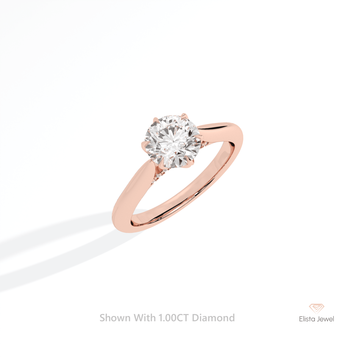 Round Cut Accent Engagement Lab Grown Diamond Ring in Platinum - Lifestyle View
