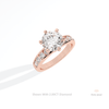 Round Cut Accent Engagement Lab Grown Diamond Ring in Platinum - Lifestyle View