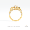 Round Cut Accent Engagement Lab Grown Diamond Ring in 10K Rose Gold - Angled View