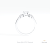 Round Cut Accent Engagement Lab Grown Diamond Ring in 18K White Gold - Close-up View