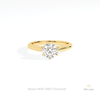 Round Cut Accent Engagement Lab Grown Diamond Ring in 10K Yellow Gold - Side View