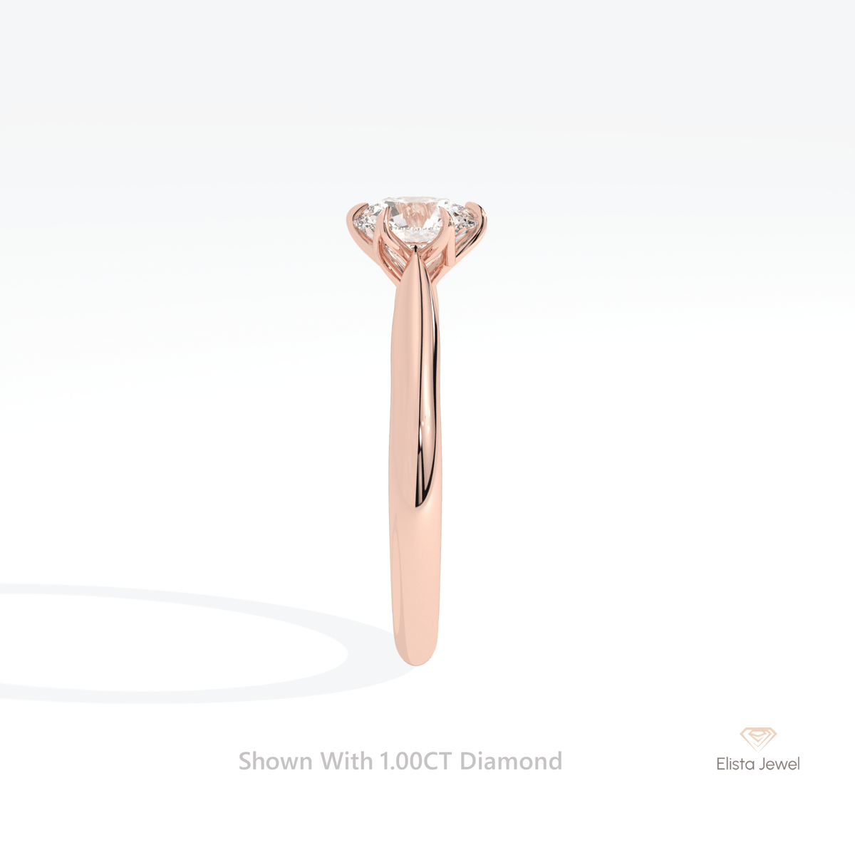 Round Cut Accent Engagement Lab Grown Diamond Ring - Additional View