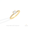 Round Cut Accent Engagement Lab Grown Diamond Ring in Platinum - Lifestyle View