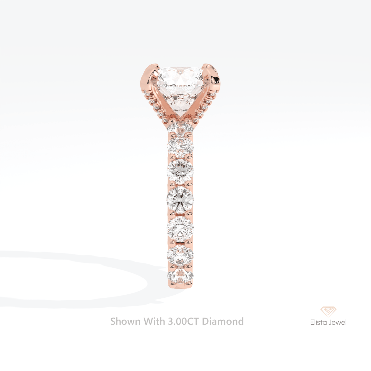 Round Cut Accent Engagement Lab Grown Diamond Ring - Additional View