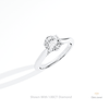 Round Cut Accent Engagement Lab Grown Diamond Ring in 18K White Gold - Close-up View