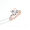 Round Cut Accent Engagement Lab Grown Diamond Ring in Platinum - Lifestyle View