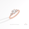 Round Cut Accent Engagement Lab Grown Diamond Ring in Platinum - Lifestyle View