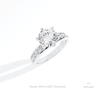 Round Cut Accent Engagement Lab Grown Diamond Ring in 14K Rose Gold - Profile View