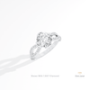Round Cut Accent Wedding Lab Grown Diamond Ring in 14K Rose Gold - Profile View