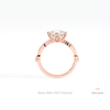 Round Cut Accent Wedding Lab Grown Diamond Ring in 10K Rose Gold - Angled View