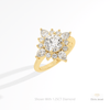 Round Cut Art Deco Engagement Lab Grown Diamond Ring in Platinum - Lifestyle View