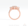 Round Cut Art Deco Engagement Lab Grown Diamond Ring in 10K Rose Gold - Angled View