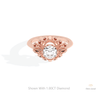 Round Cut Art Deco Engagement Lab Grown Diamond Ring in 18K Rose Gold - Ring on Hand View