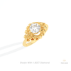 Round Cut Art Deco Engagement Lab Grown Diamond Ring in 14K Rose Gold - Profile View