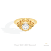 Round Cut Art Deco Engagement Lab Grown Diamond Ring in 14K Yellow Gold - Detail View
