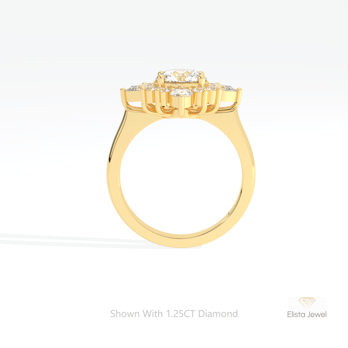 Round Cut Art Deco Engagement Lab Grown Diamond Ring - Alternative View