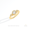 Round Cut Bezel Accent Engagement Lab Grown Diamond Ring in Platinum - Lifestyle View
