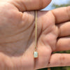 Round Cut Bezel Dainty Pendant in 10K - Side View