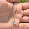 Round Cut Bezel Dainty Pendant in 10K - Front View