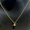 Round Cut Bezel Dainty Pendant in 10K - Top View