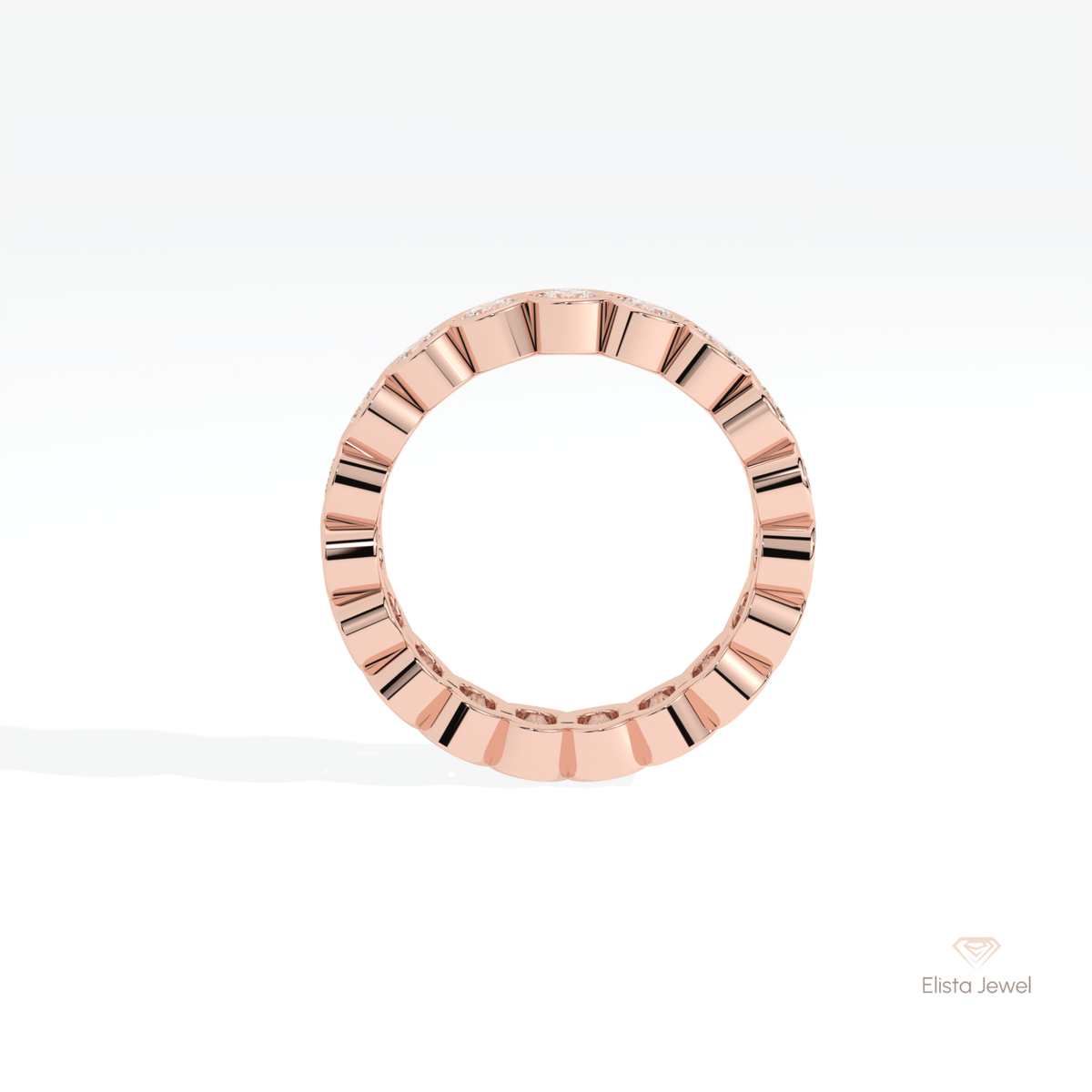 Round Cut Bezel Full Eternity Lab Grown Diamond Band - Alternative View